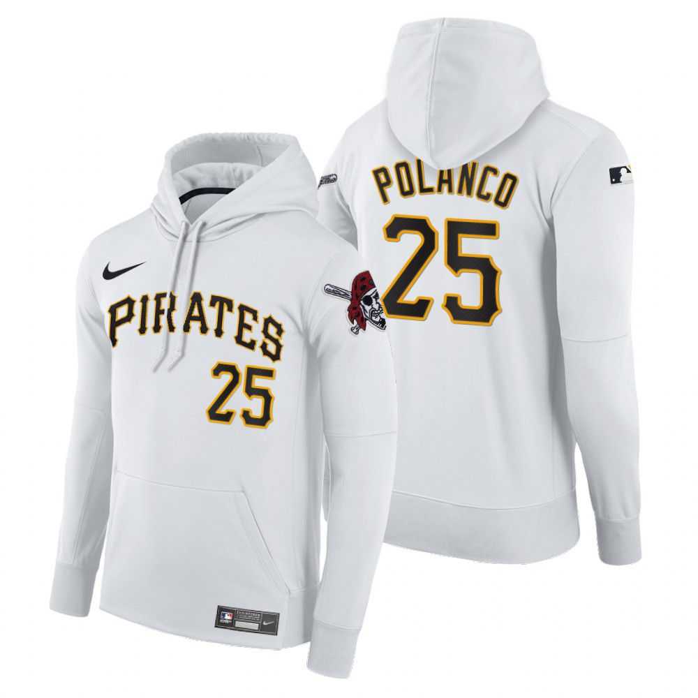 Men Pittsburgh Pirates 25 Polanco white home hoodie 2021 MLB Nike Jerseys